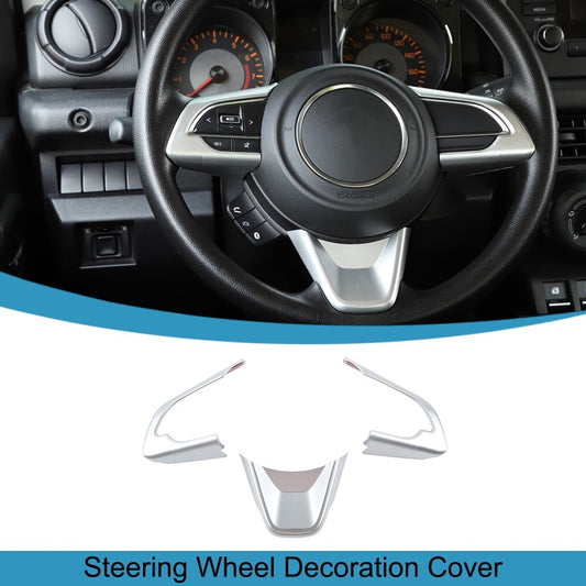 Silver Interior Steering Wheel Decoration Cover Trim for Suzuki for Jimny 2019-2023