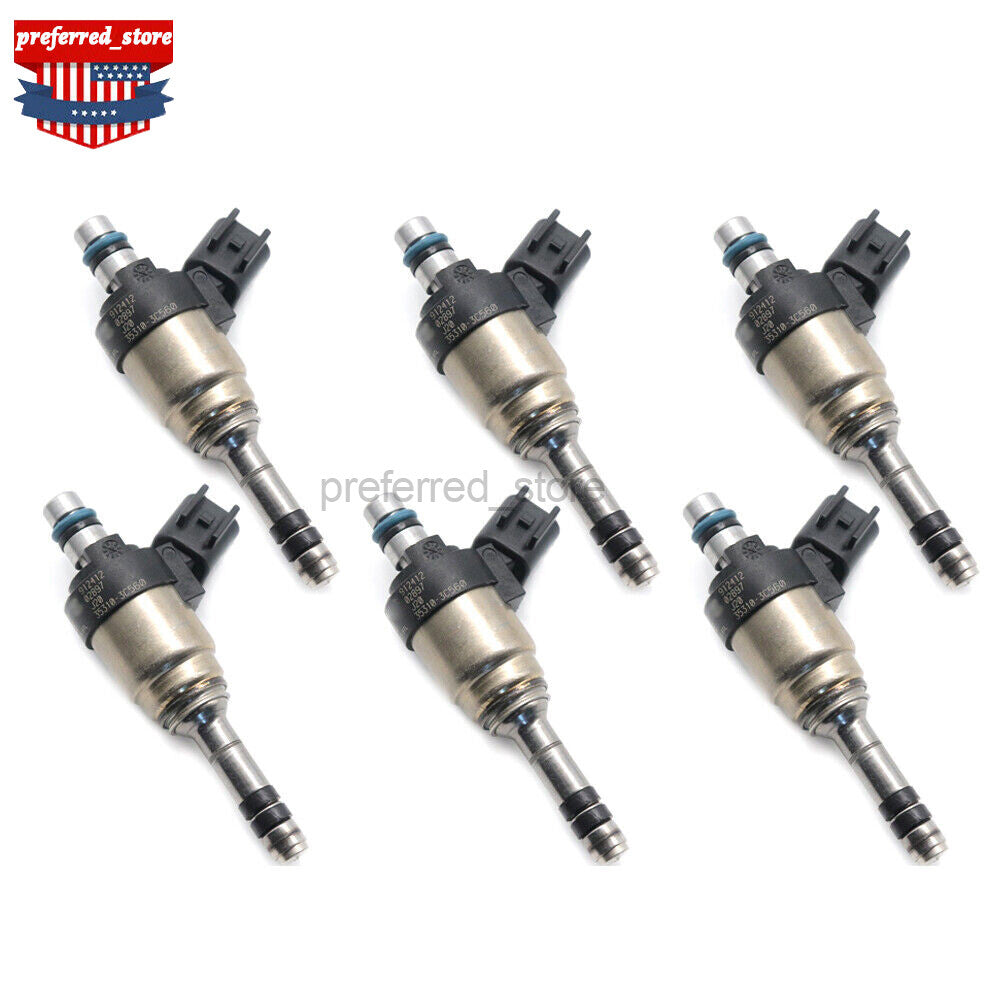6-pack of fuel injectors for Hyundai Santa Fe XL 2019, for Kia Sorento 2014, 2015-2016