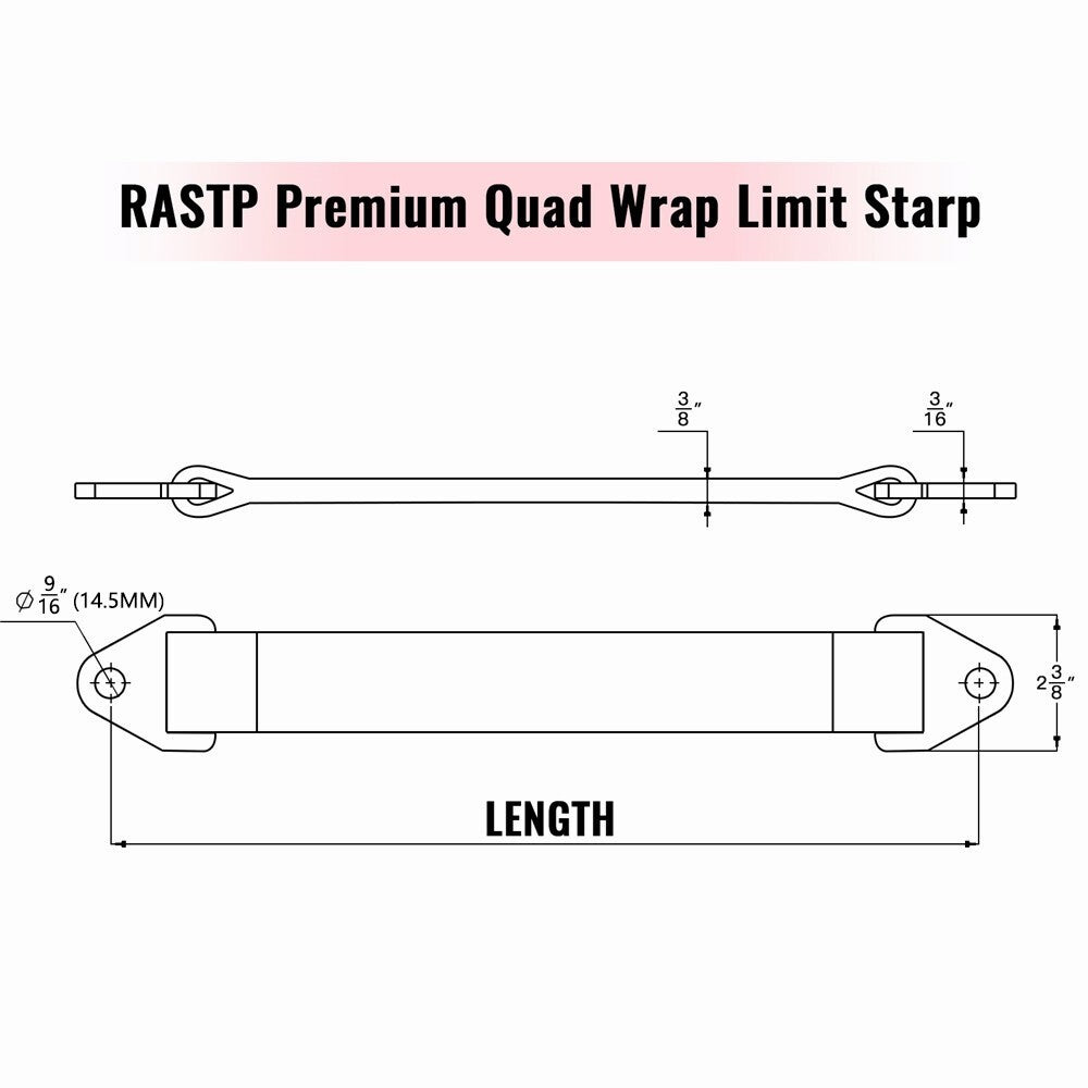 2PCS 16 Inch Hot Racing Limit Straps Shock Suspension Travel Webbing