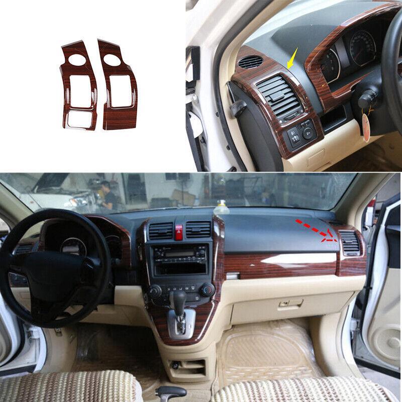 Car for Honda CRV CR-V 07-11 Wood Grain ABS LR AC Air Outlet Vent Cover Trim