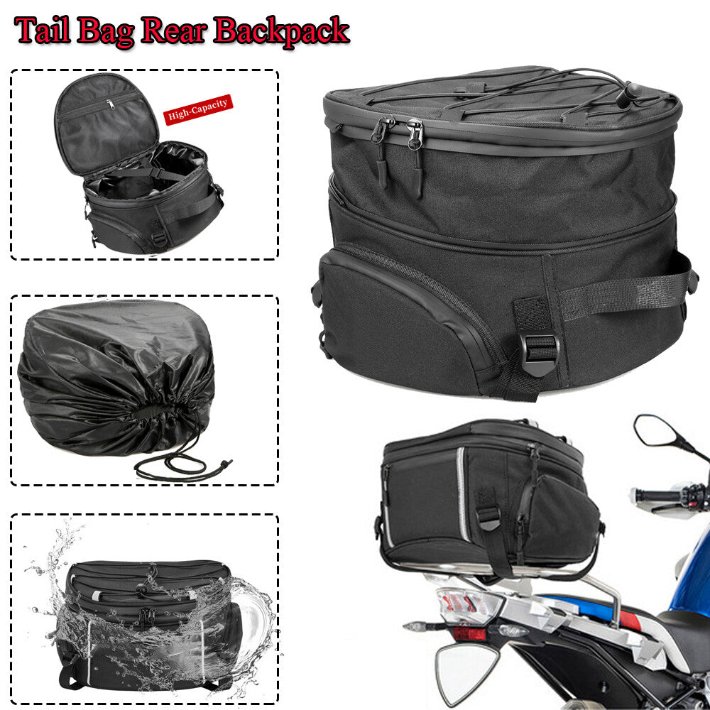 Motorcycle Rear for Seat Tail Bag Storage Luggage Saddle Bag Waterproof Motorbike