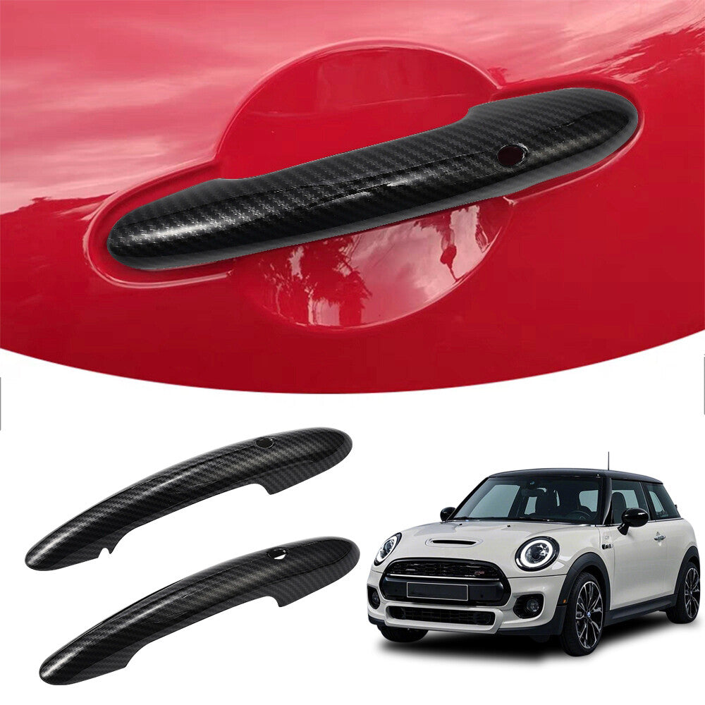 2xCarbon Fiber Color Car Door Handle Covers w/Hole for BMW for Mini F54 F55 F56 F60