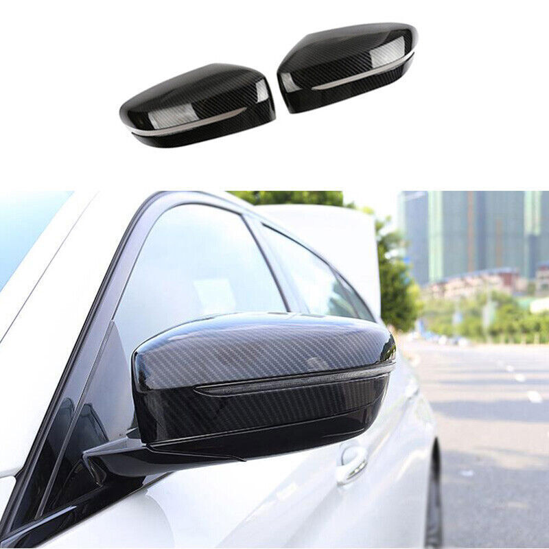 for BMW 5 Series 2018-2023 ABS Carbon Fiber Rear View Side Mirror Cover Trim 2X