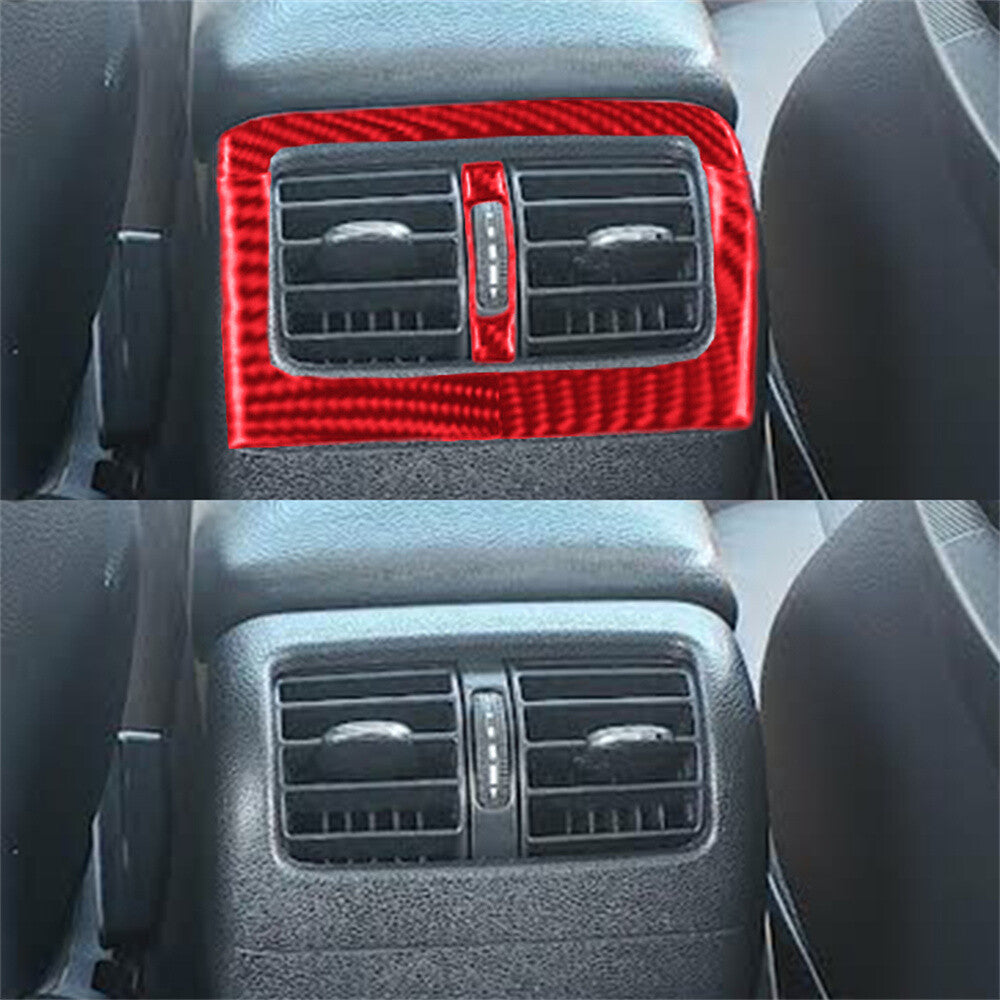 for Mercedes-Benz C Class W203 2005-07Red Carbon Fiber Rear Air Vent Outlet Trim