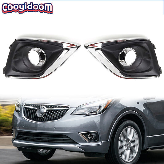 1 Pair Front Front Bumper Fog Lamp Frame Cover for Buick Envision 2019 2020
