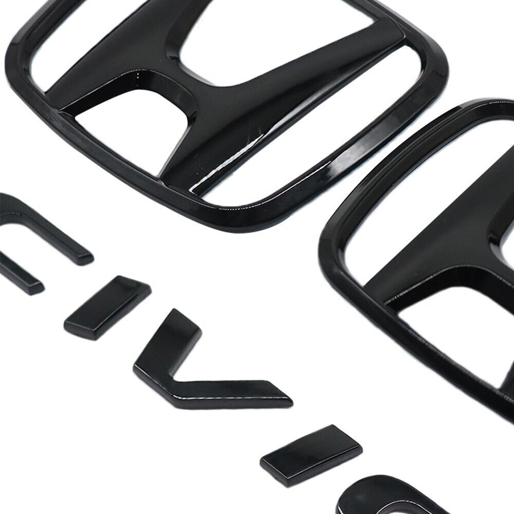 1 Double H+ for CIVIC FC FK Black Gloss Embroidered Badge for CIVIC FC FK 2015-2021 Sticker
