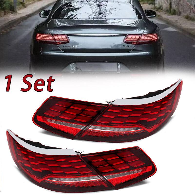 LED Tail Lights Upgrade Red Lens for Mercedes Benz S Class Coupe W217 C217 14-18