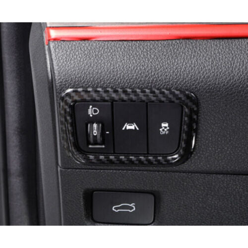 for Kia K5 2021-2023 Carbon Fiber ABS Inner Headlight Switch Button Frame Trim