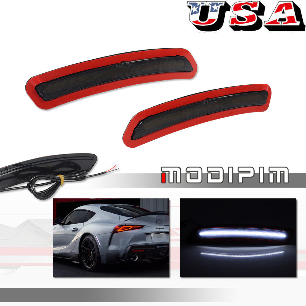 [Full LED] Rear White Smoked Side Marker Lights Package for 2020+ for Toyota GR Supra