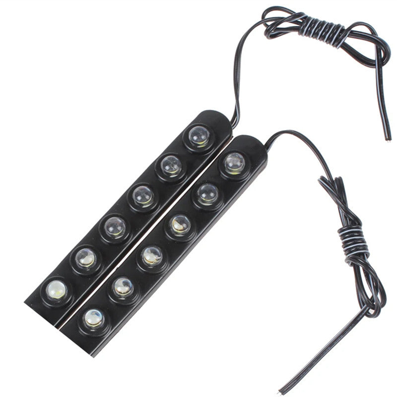 2Pcs Waterproof 12V White Car 6 LED Daytime Running Light Universal Fog Lamp