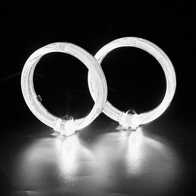80mm White LED Light Guide Angel Eyes Halo Rings DRL For Car Headlight Retrofit