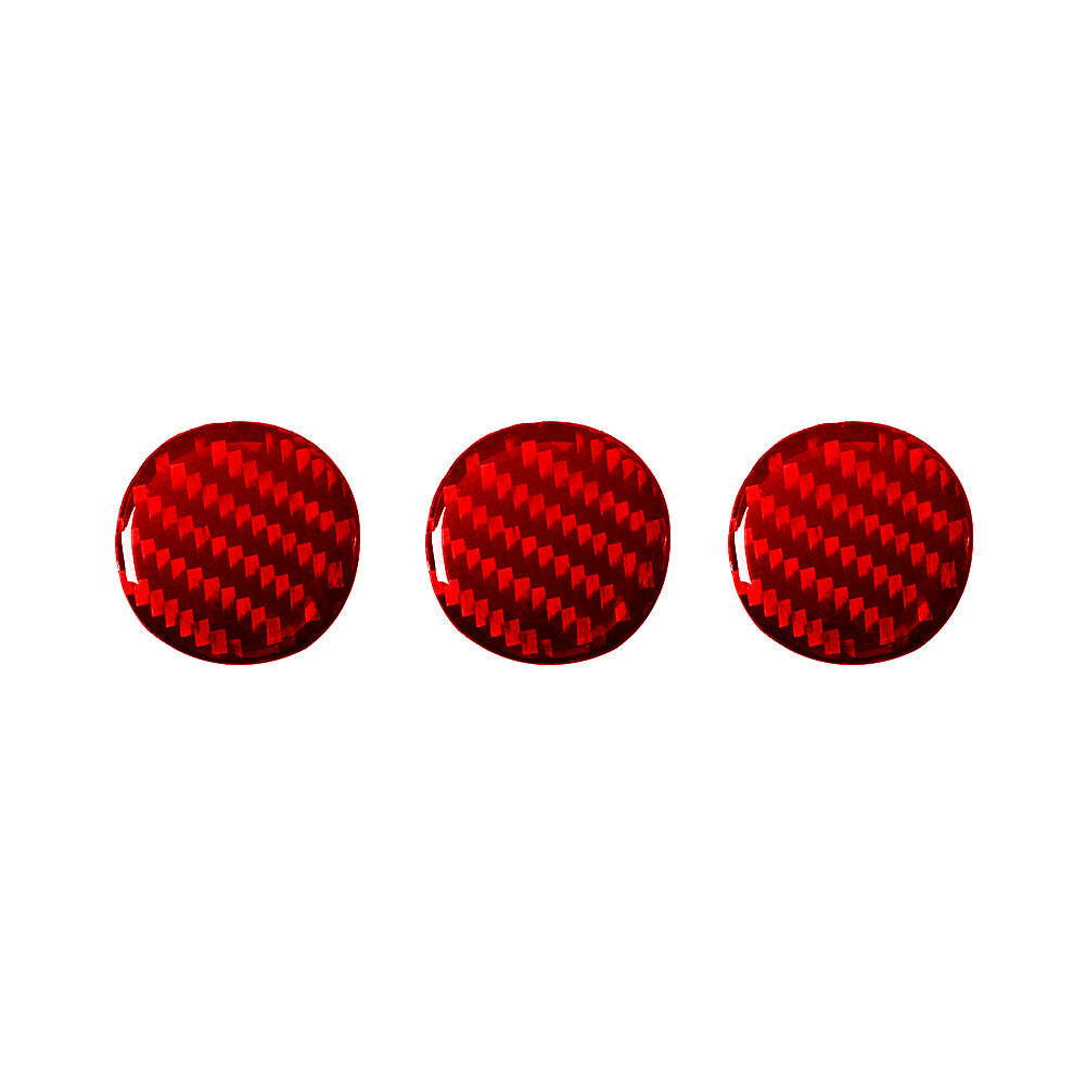 3X Red Carbon Fiber Radio Button Trim for Land Rover Discovery Sport 2015-19