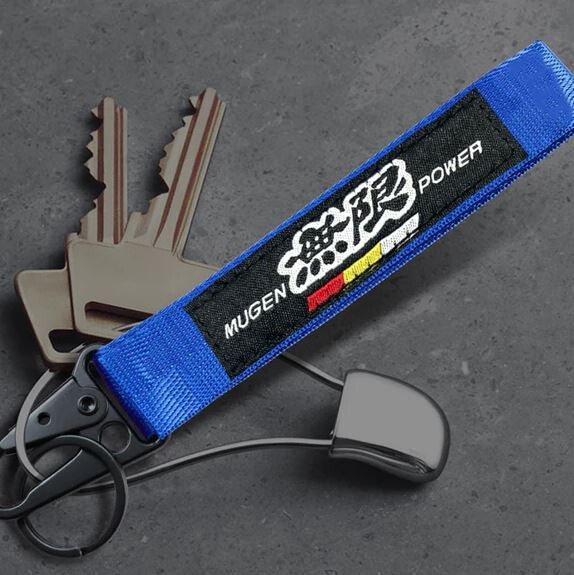 Car keychain metal key ring badge lanyard blue and black Mugan suitable for Nissan