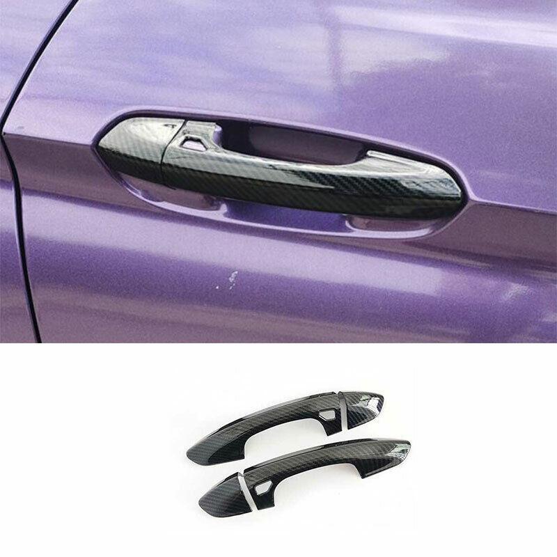 for Ford for Mustang 2015-2022 Carbon Fiber Exterior Outside Door Handle Cover Trim