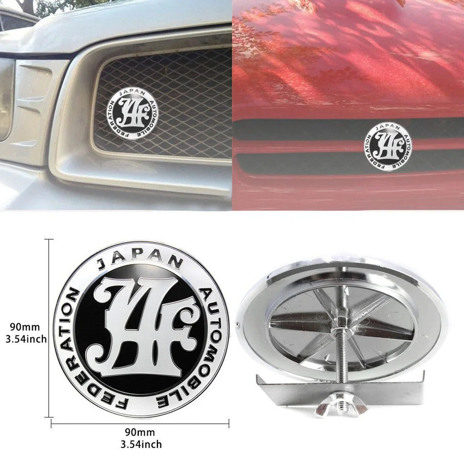 The front badge of the car grille, Japan Automobile Federation, is black and applicable to for Honda .