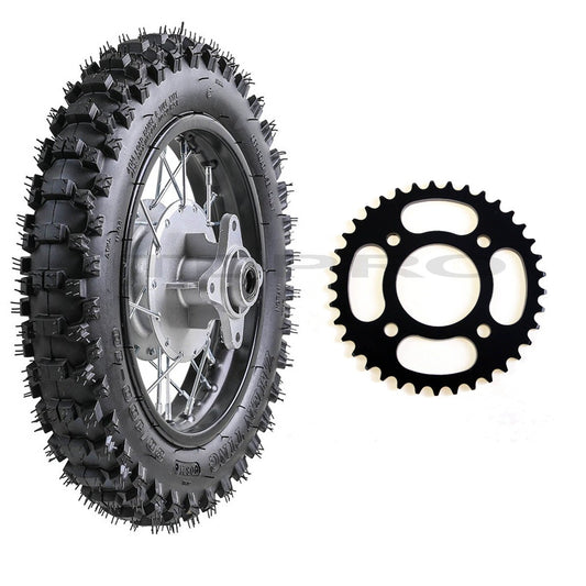 10-inch rear wheel with 80/100-10 tire and 1.6x10 rim assembly for Dirt Pit bikes CRF50 XR50