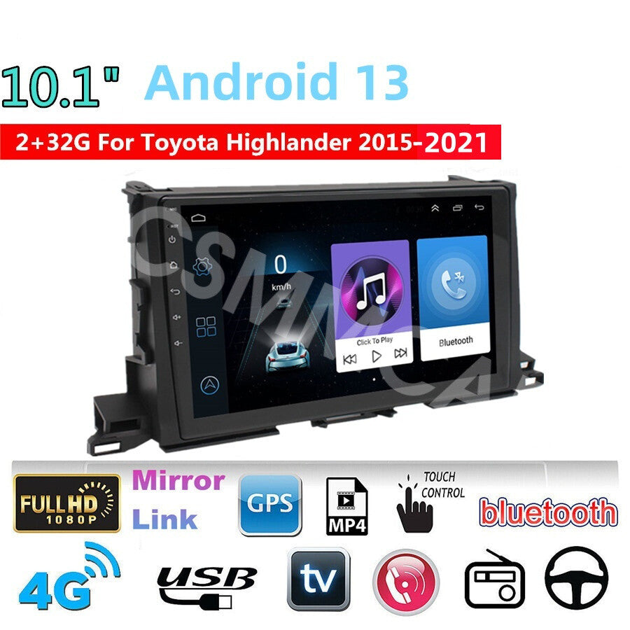 Android Car Stereo Radio Fit for Toyota Highlander 2015 For Carplay Mirror Link