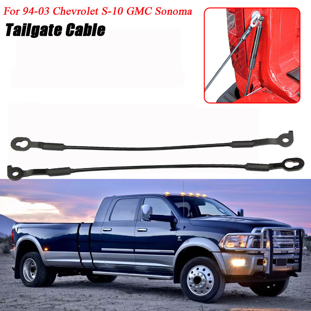 A pair of tailgate cable support straps are compatible with 1994-2003 for Chevrolet S-10 for GMC Sonoma models.