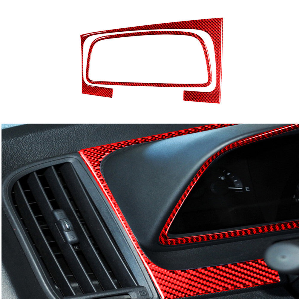 2Pcs Red Carbon Fiber Interior Dashboard Cover Trim for Dodge Journey 2009-2010