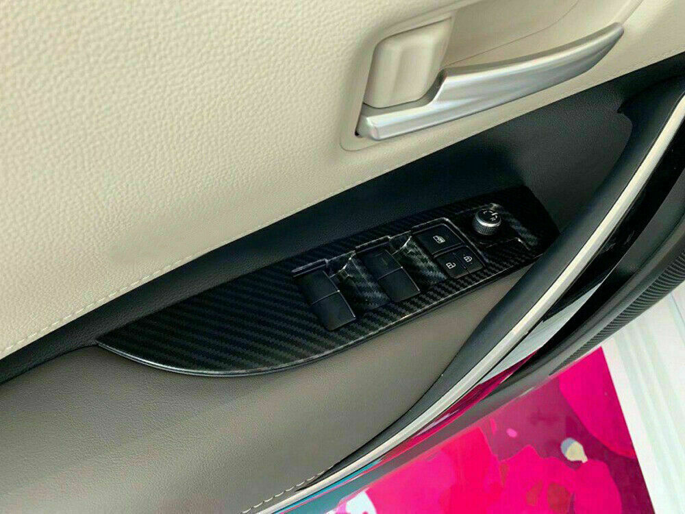 5P Carbon Fiber Window Lift Switch Panel Trim for Toyota for Corolla Cross 2020-2023