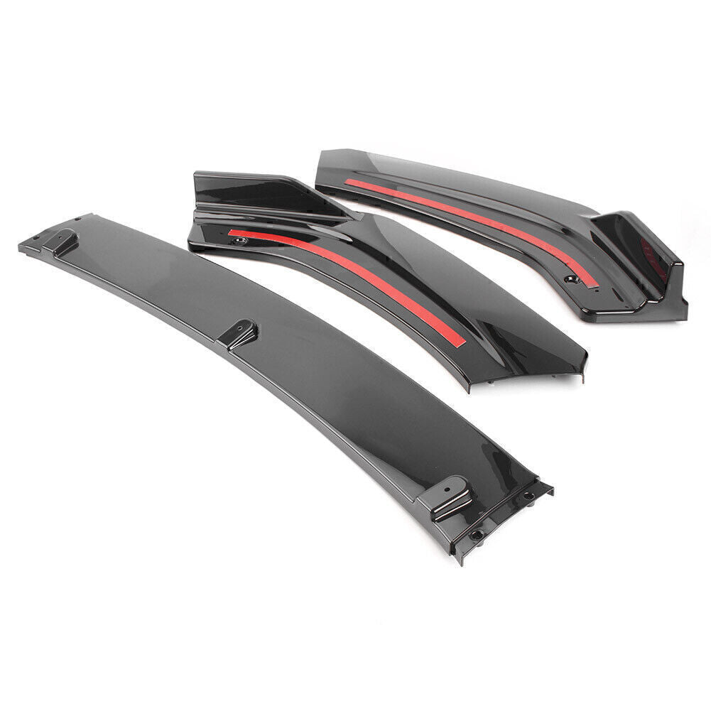 3X Front Bumper Cover Lip Spoiler Glossy Black for Honda for Civic 2016-2020 2019 18