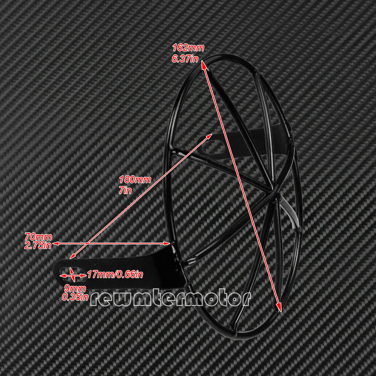 6.5 Motorcycle Headlight Stripe Grill Mesh Lattice Grid Side Mounting Kit Cover