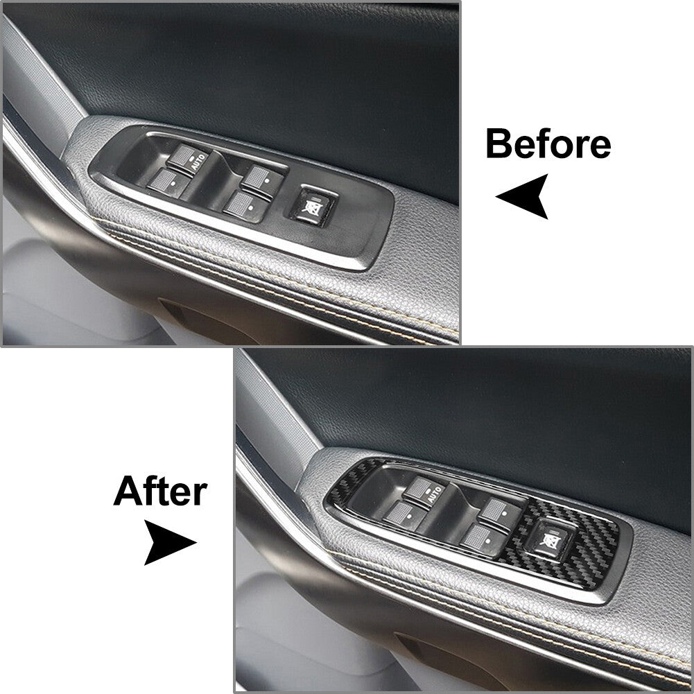 Carbon Fiber Window Lift Switch Panel Cover Trim for Ford Ranger Sport 15-2022