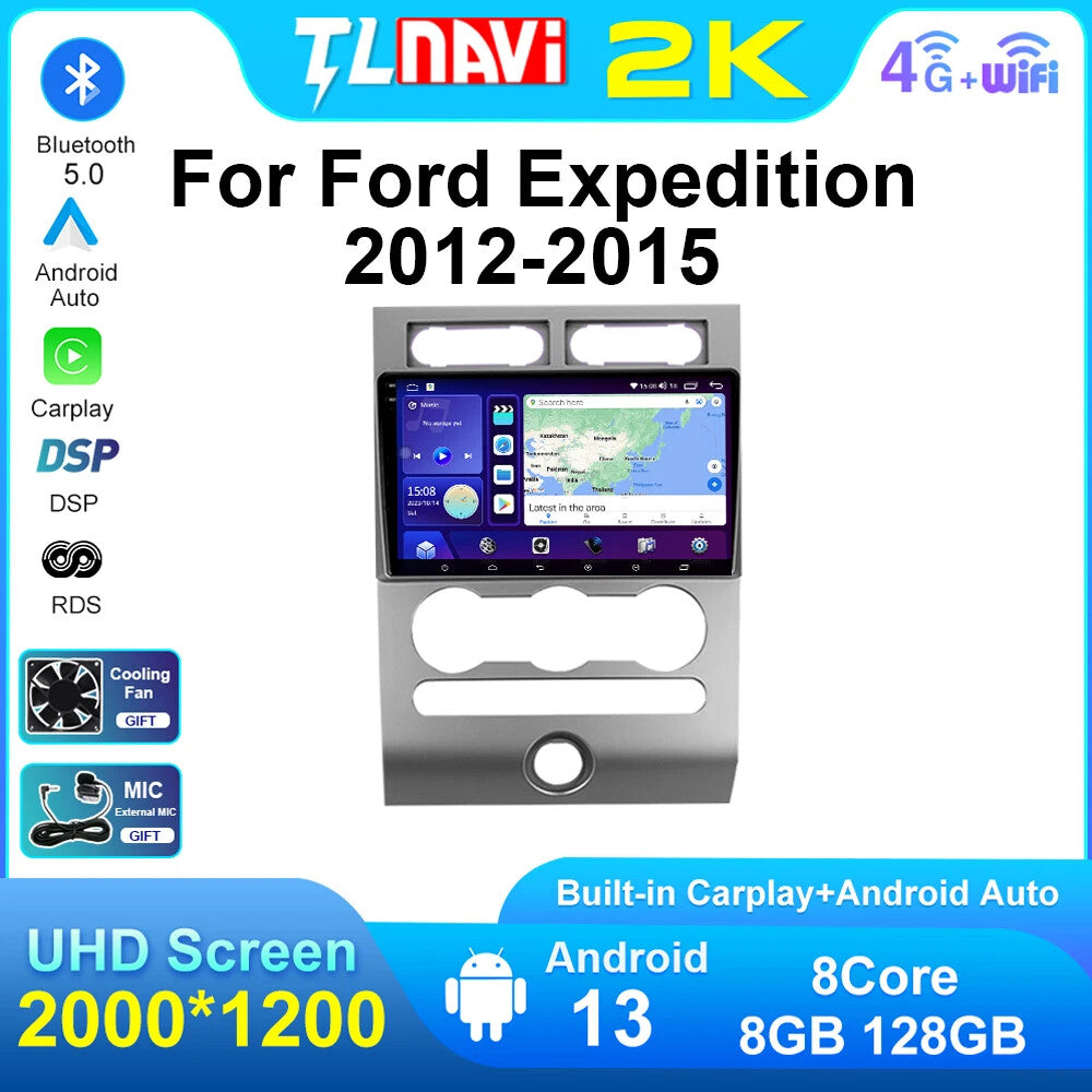 Car Radio CarPlay for Ford Expedition 3 U3242 U3542 2012-2015 GPS Player Screen