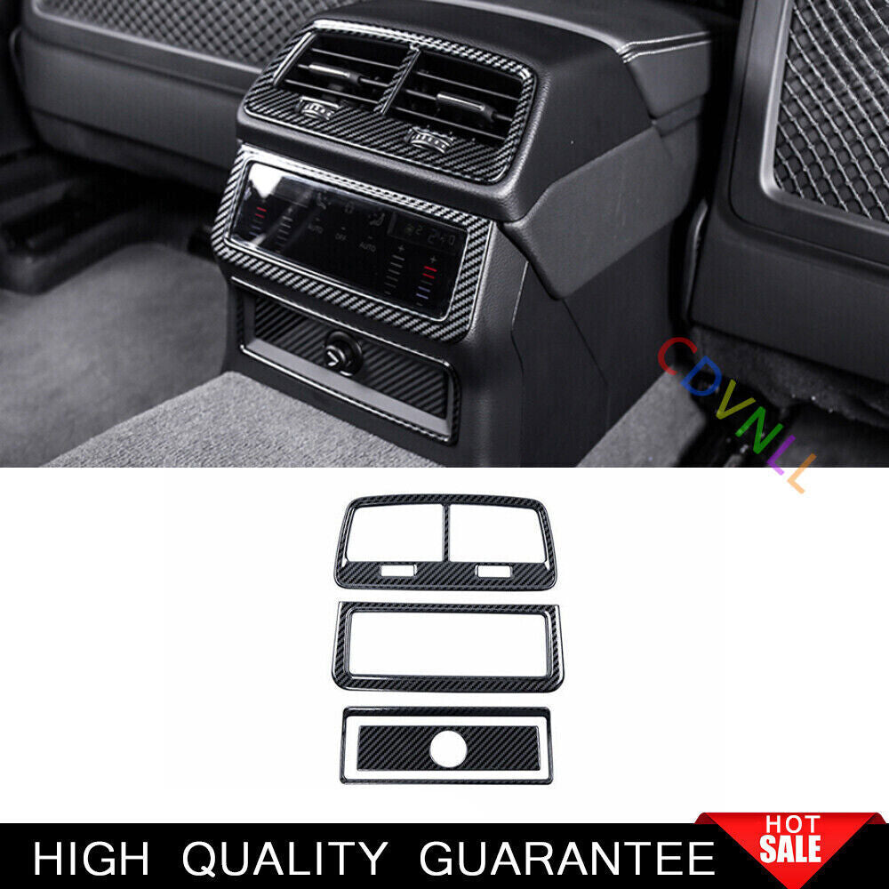 for Audi A6 A7 19-24 Steel Carbon Fiber Rear Air Outlet Vent Panel Cover Trim 4P