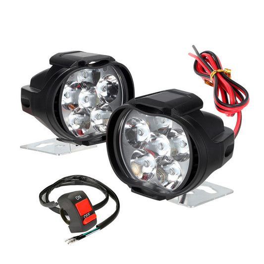 2x Spot Light Motorcycle Headlight Super Bright Fog Lamp LED Scooters Spotlight