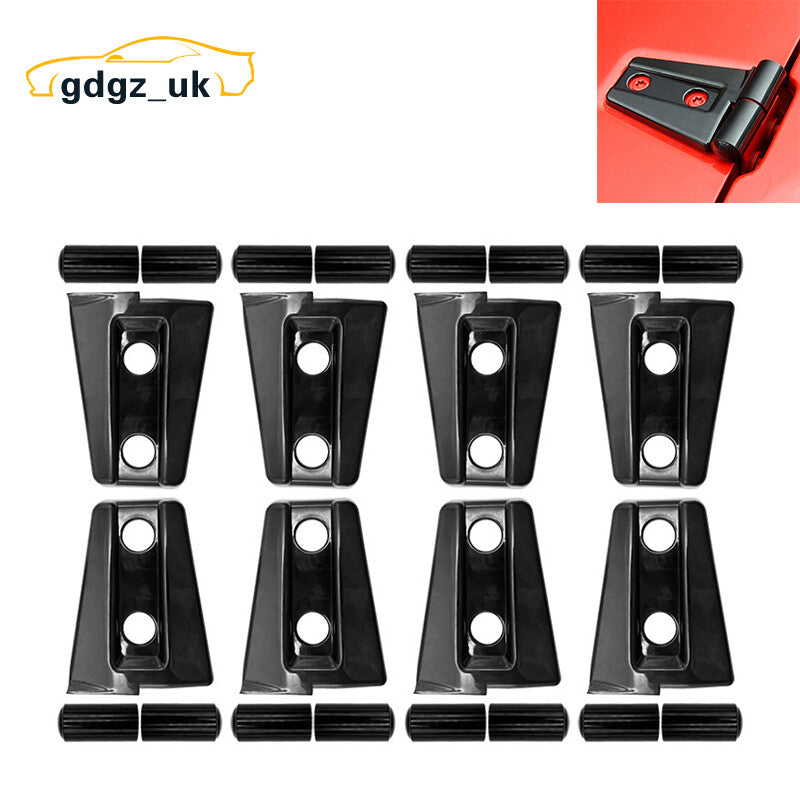 8¡Á Black Car Hood Hinge Door Hinge Cover Trim for Jeep for Wrangler JK JKU 2007-2018