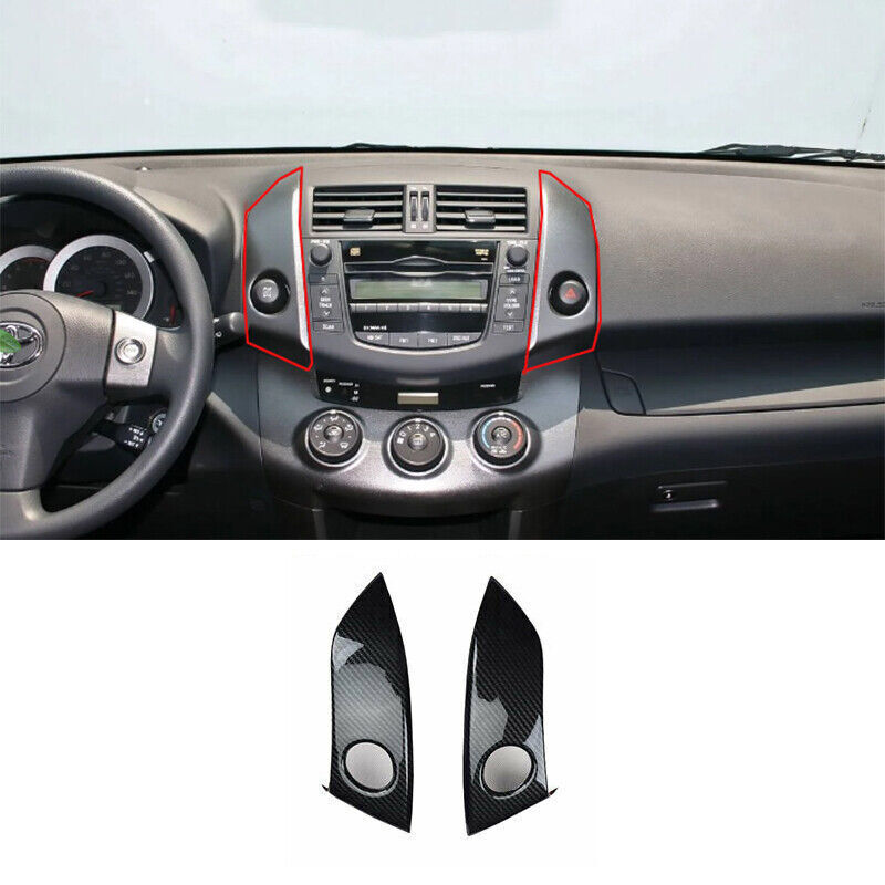 for Toyota RAV4 2006-2012 Carbon ABS Emergency Light Switch Panel Cover Trim 2P