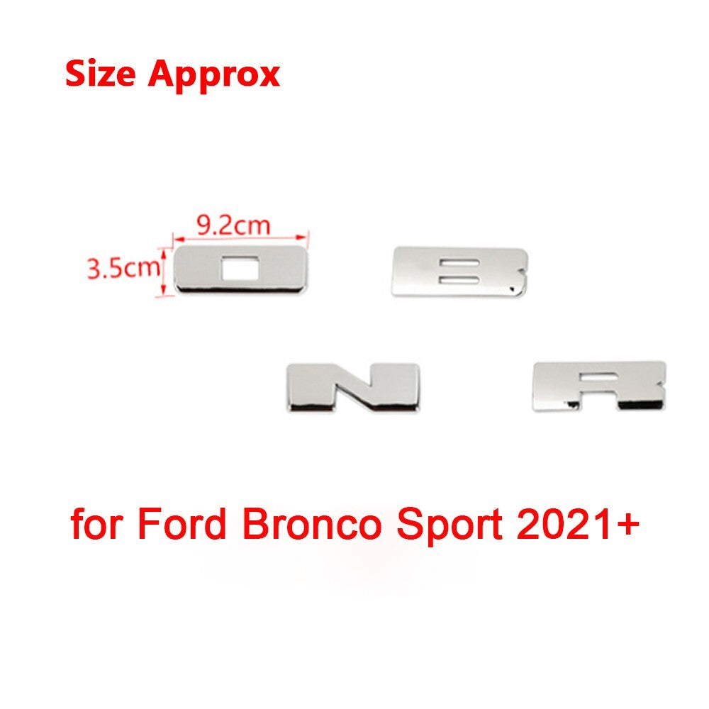 Chrome Grille Emblem Letter Overlay Decal Cover Trim for Ford Bronco Sport 2021+