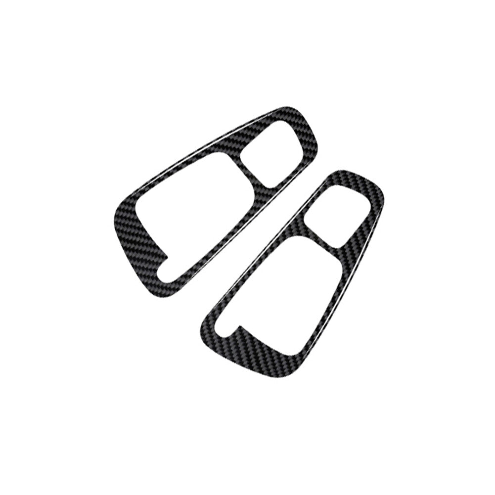 2Pcs Carbon Fiber Door Switch Frame Cover Trim for Honda for Civic 1992-1995 2DR
