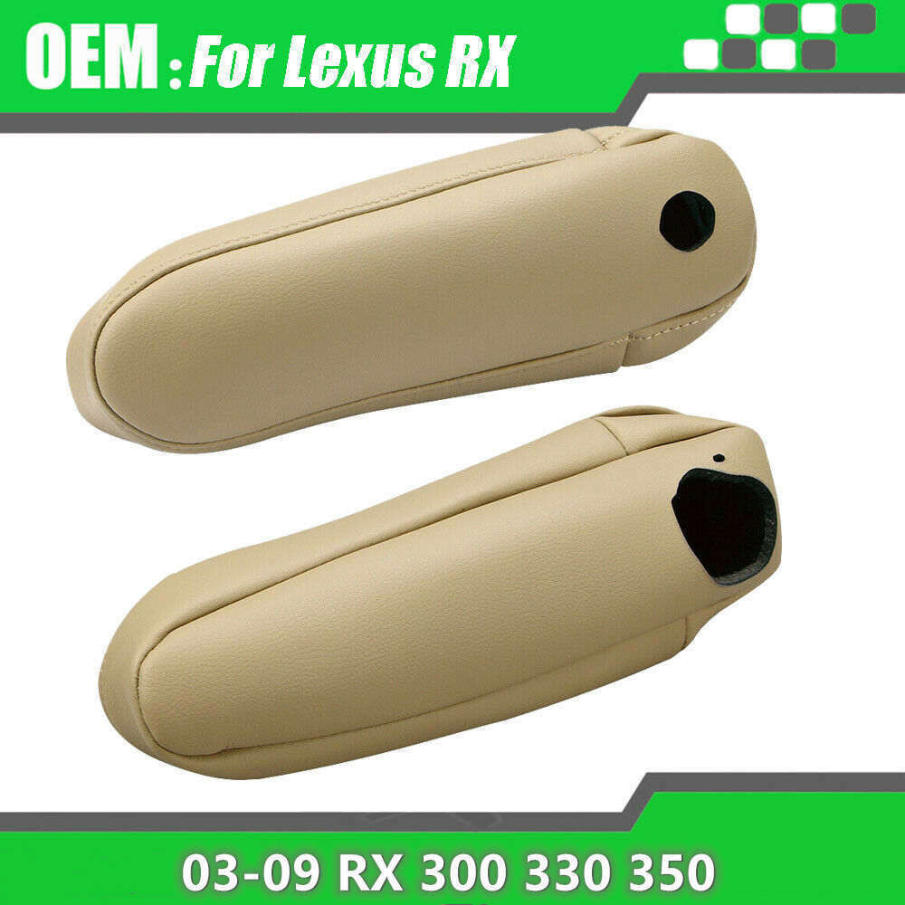 2 Pcs Beige Leather for Seat Armrest Cover Fit For 2003-2009 for Lexus 300 330 350 O