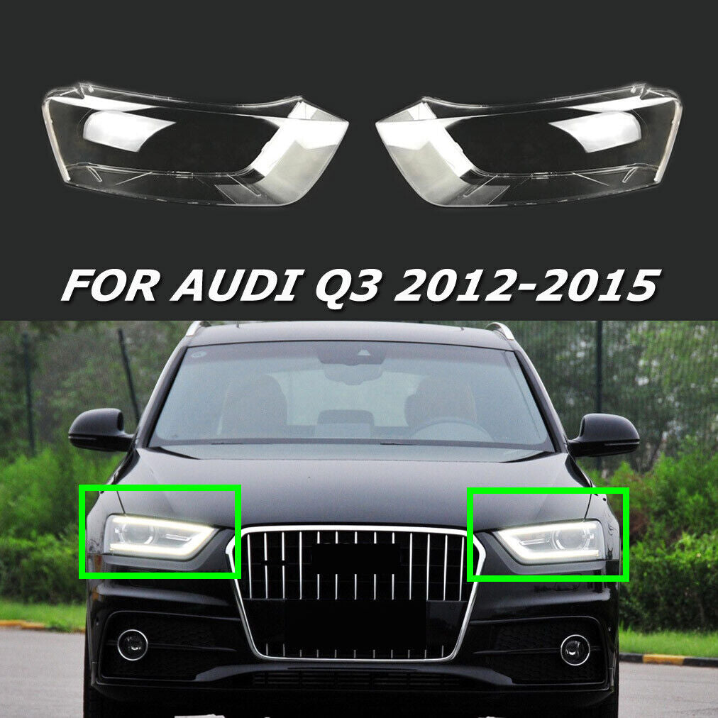 Headlight Lens Headlamp Shell Cover Cap Fit for Audi Q3 2012 2013 2014 2015 Pair