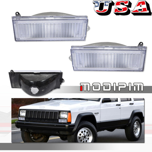 Compatible with 84-96 for Jeep Cherokee and 86-92 Comanche front turn signal parking light lenses