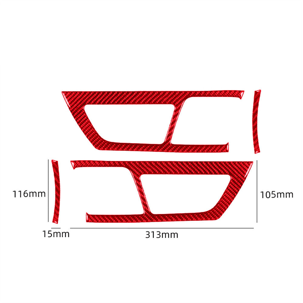 4¡ÁRed Carbon Fiber Interior Front Door Handle Panel Trim for Jaguar XF 2009-2011