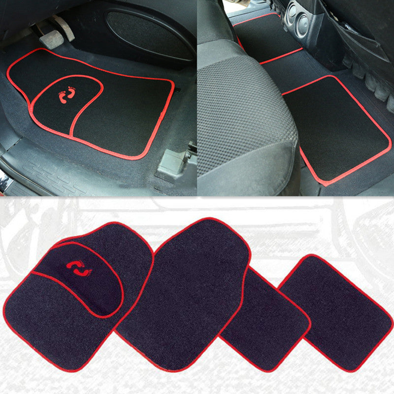 4x Car Black/Red Front Rear Non-slip Foot Pad Carpet Floor Mat Prevent Wear Heel