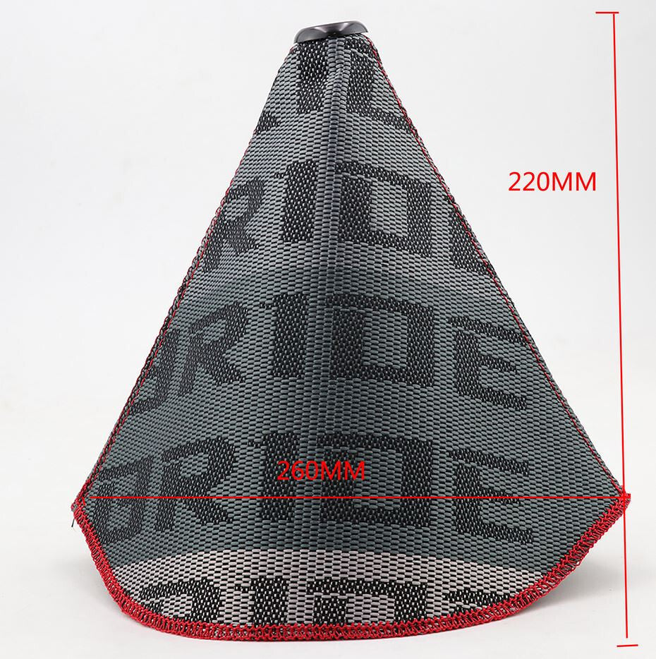 Suitable for Audi A1 car keychain horseshoe buckle, carbon fiber leather, black and red