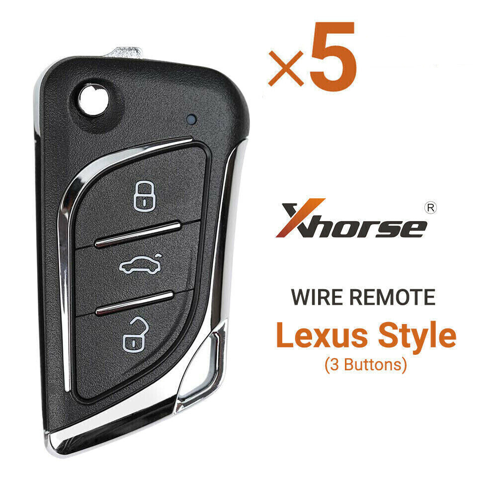 5Pcs Universal Flip Wire Remote Key for Lexus Style 3 Buttons XKLKS0EN HK