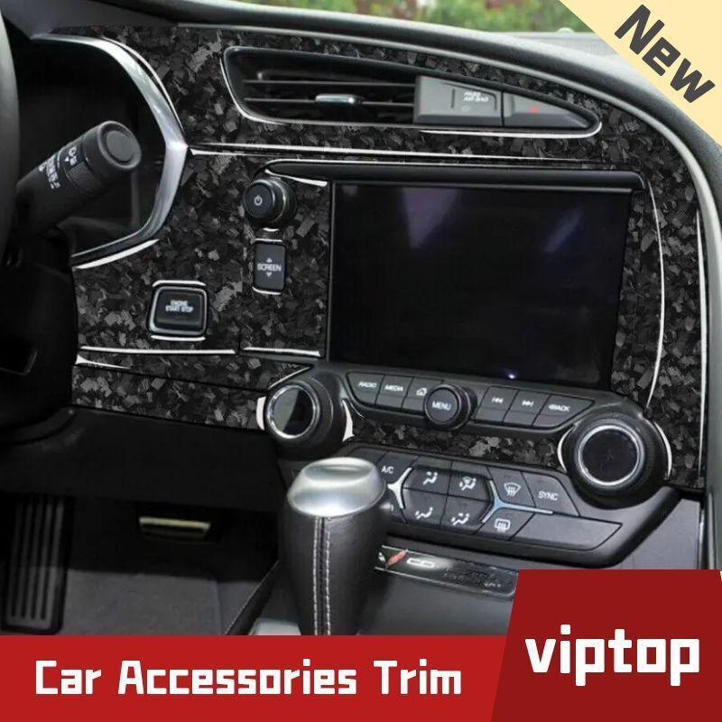 11¡ÁForged Carbon Air Vent Outlet GPS Panel Cover for Chevrolet for Corvette C7 14-19