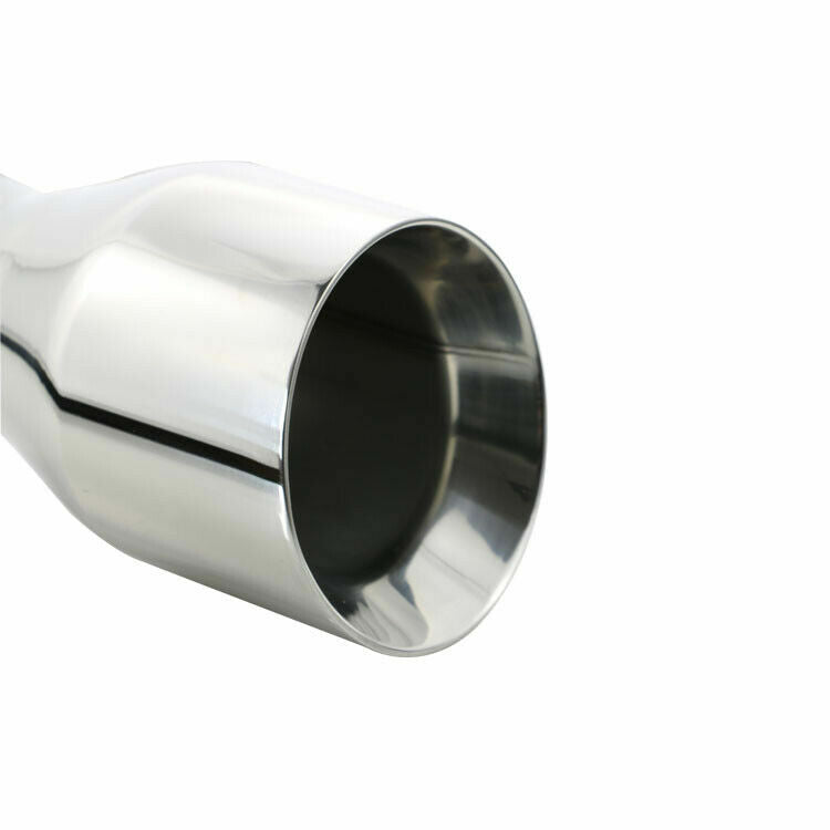 1x Sliver Universal 60mm inlet 4'' outlet Exhaust End Tips Exhaust Tip 2.36inch