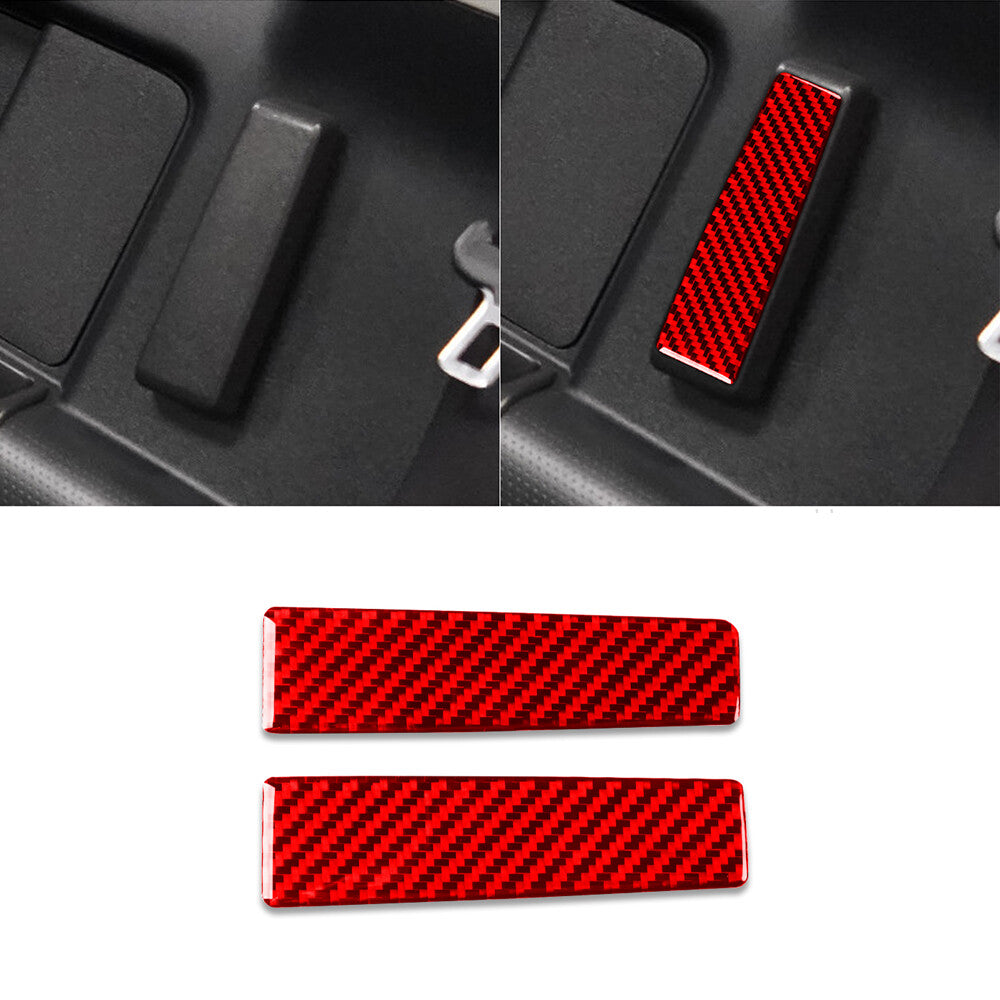 Red Carbon Fiber Inner Rear Door Handle Panel Trim For Toyot@ FJ Cruiser 2007-21