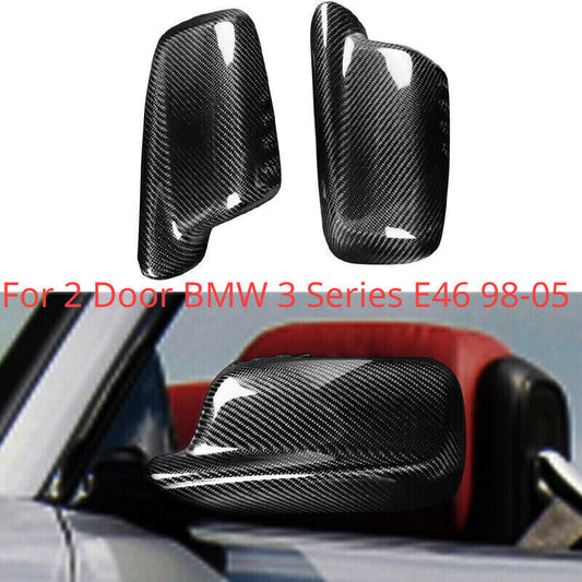 For 2 Door for BMW 3 Series E46 2098-05 Real Carbon Fiber Car Side Mirror Cover Caps