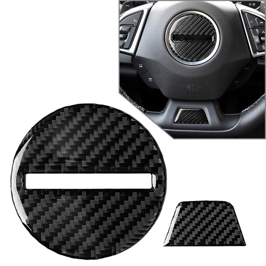 Steering Wheel Cover Trim Carbon Fiber Fit for Chevrolet Camaro 2016-2021 Auto 2pcs