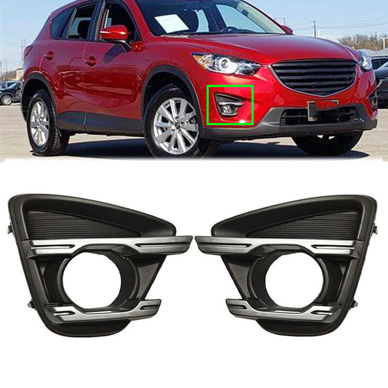 RH+LH For 2013-2016 for Mazda CX-5 Front Bumper Bezels Fog Light Cover FogLamp Frame