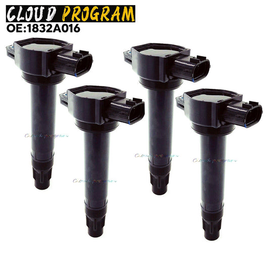 4 Ignition Coils 1832A016 for Mitsubishi Lancer 2.0L, 2.4L, and Outlander 3.0L (05-11).