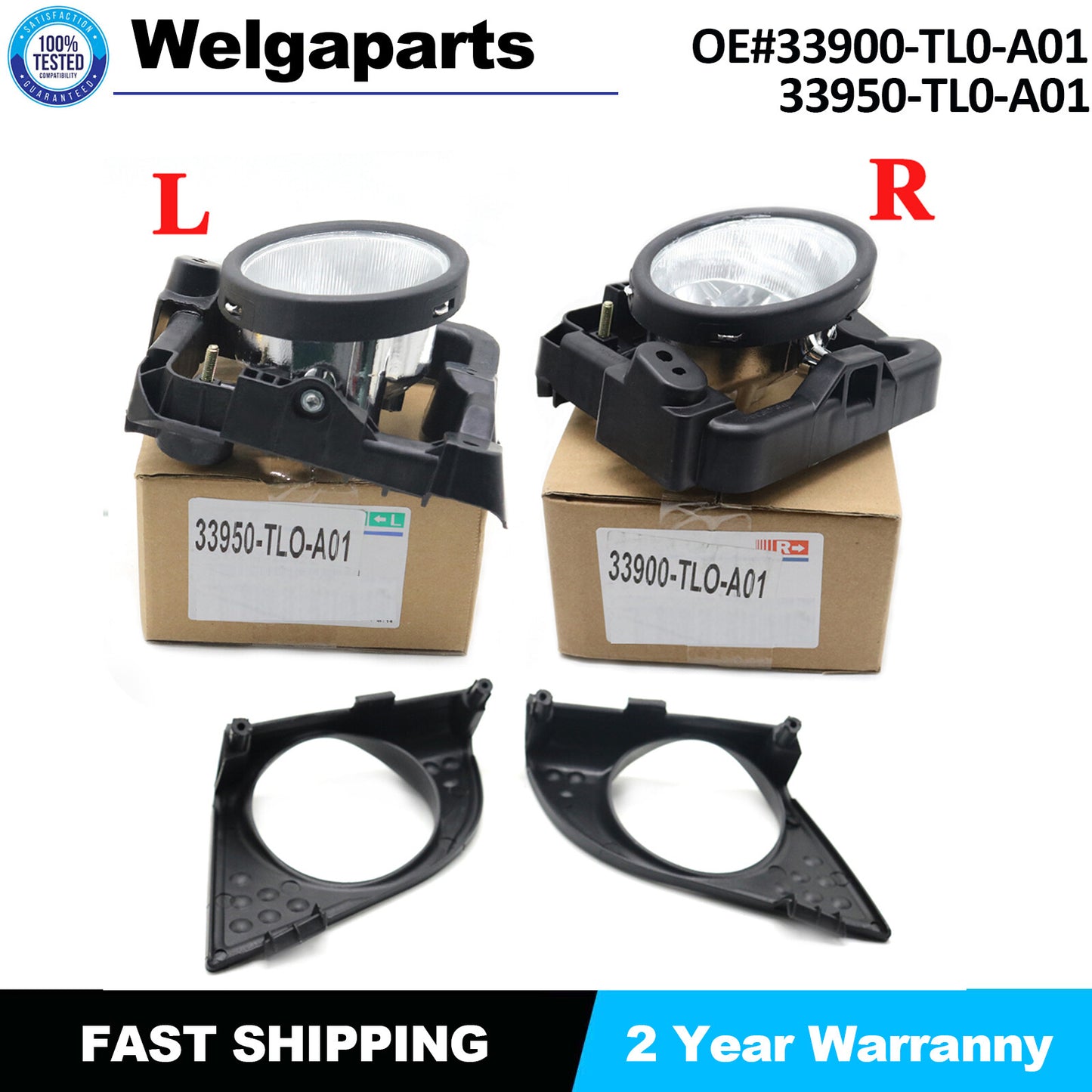 Front Bumper Fog lights Fit for Acura Driving Lamps Left and Right 33900-TL0-A01