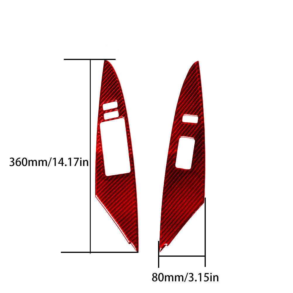 Red Carbon Fiber Front Door Window Lift Panel Cover for Toyota for Camry 2007-2011
